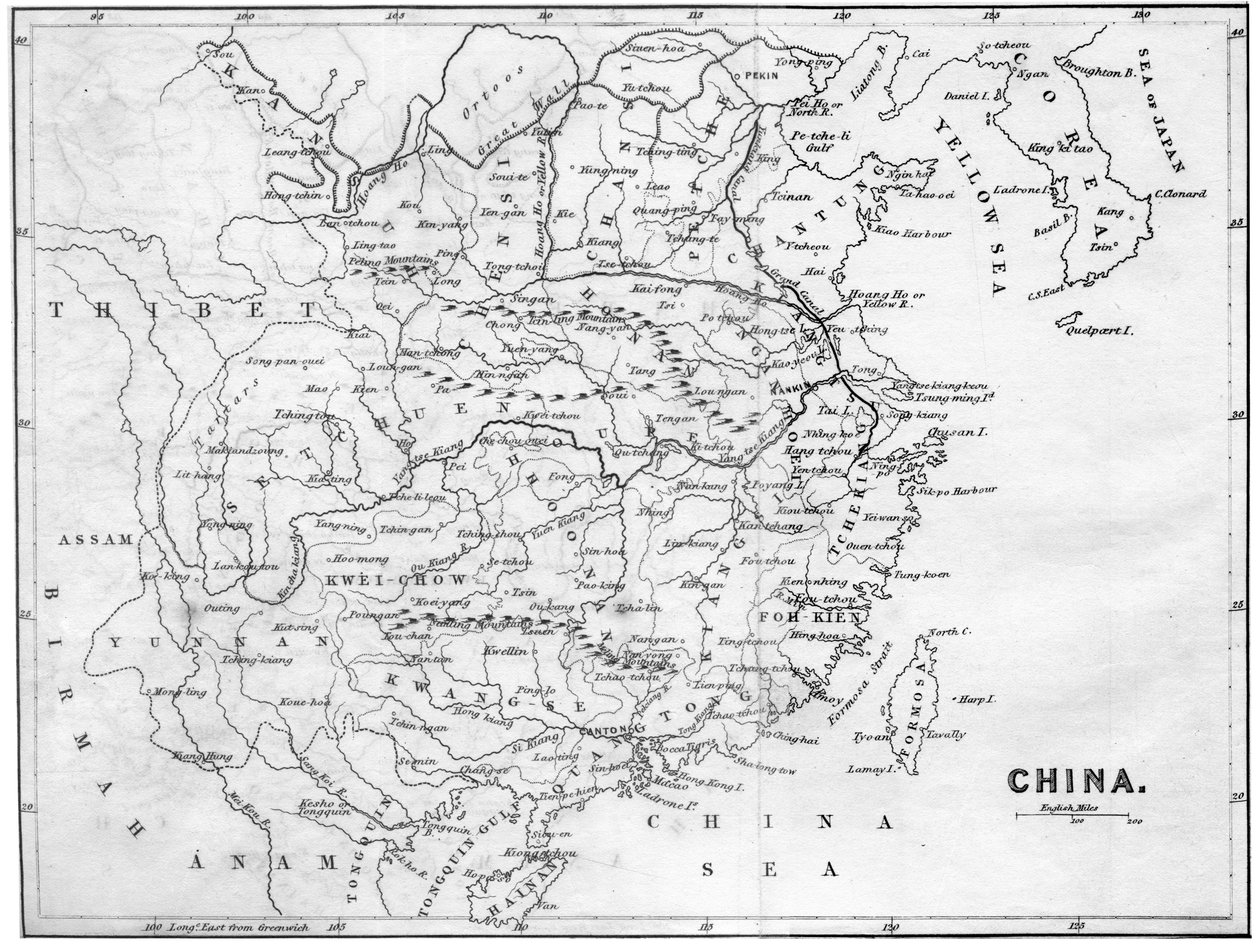 Mapa Chin, 1847 autorstwa Unbekannt