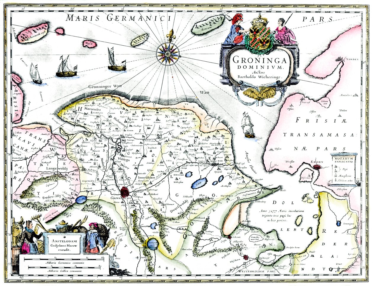 Mapa Groningen, Holandia, XVII wiek autorstwa Unbekannt