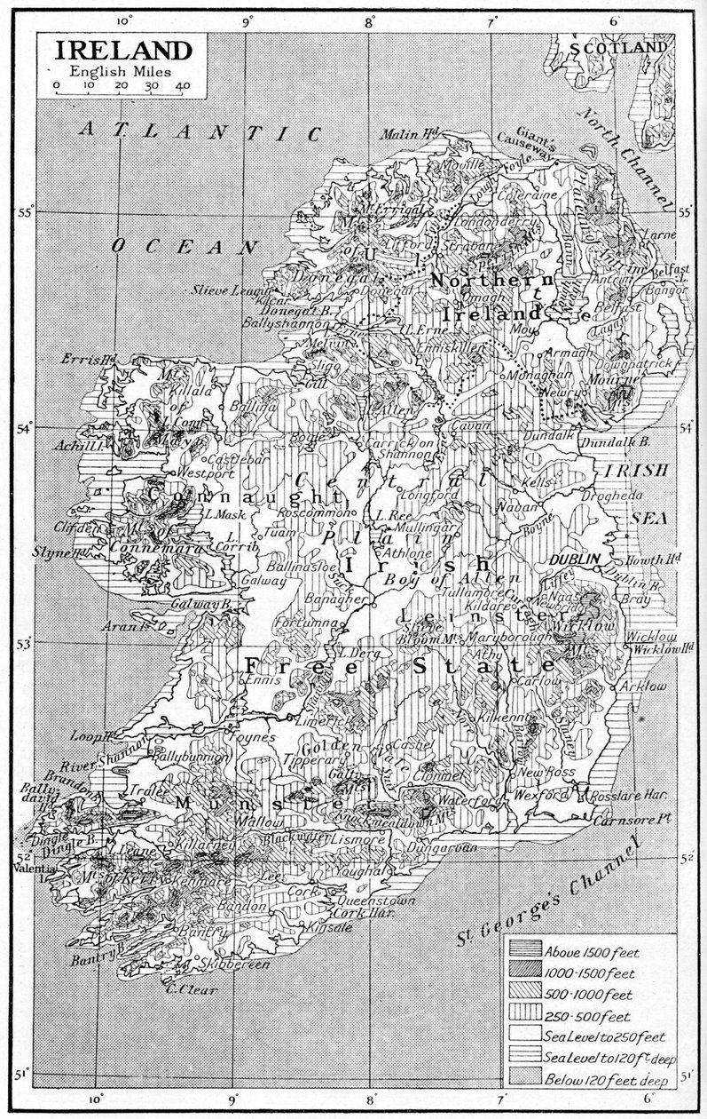 Mapa Irlandii, ok. 1930 autorstwa Unbekannt