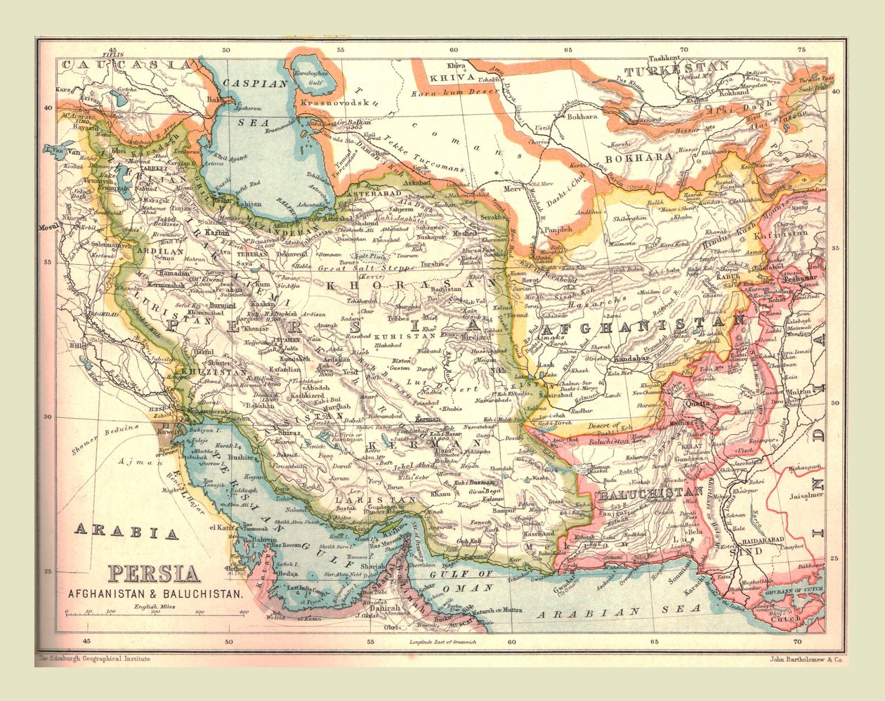 Mapa Persji, 1902. autorstwa Unbekannt