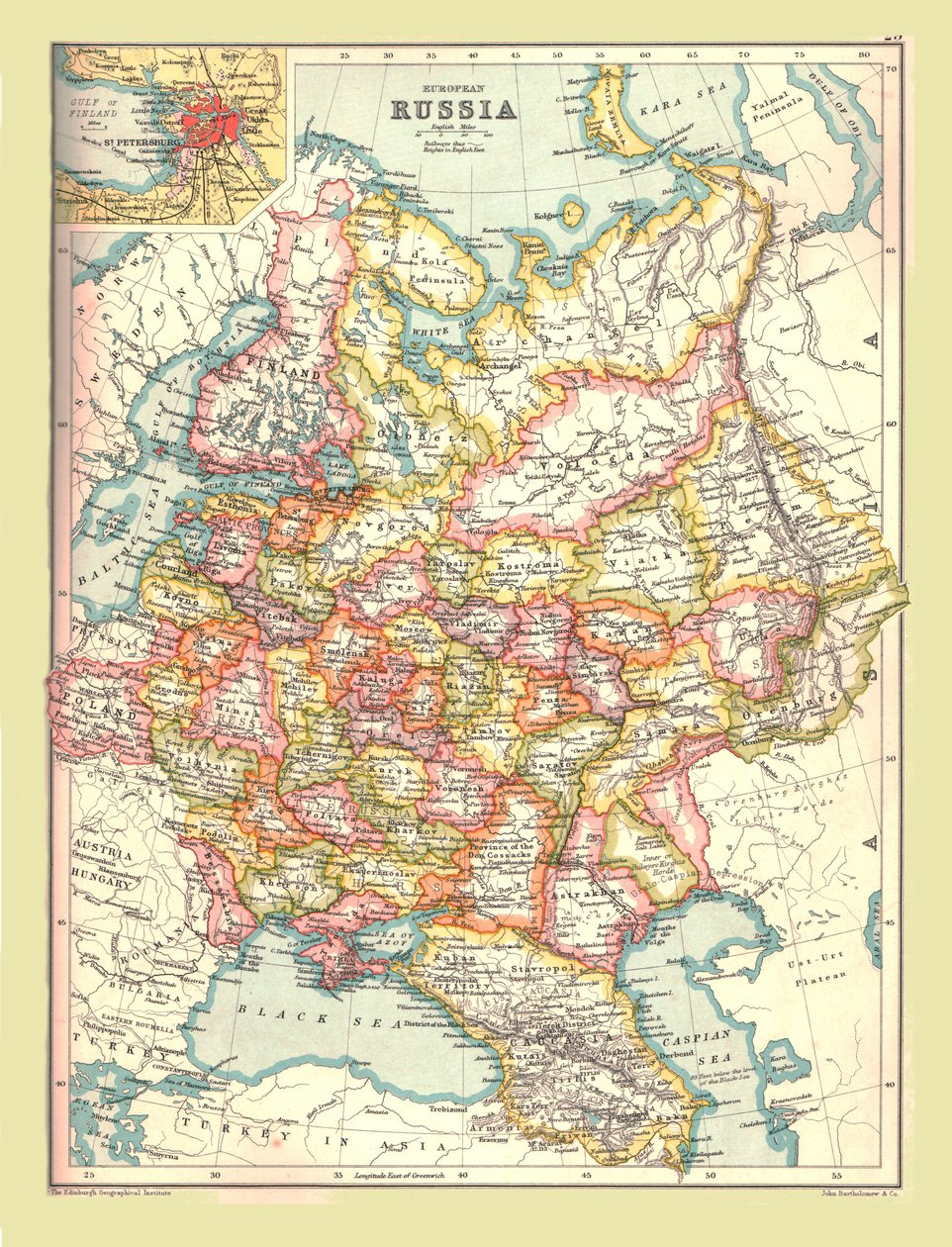 Mapa Rosji, 1902. autorstwa Unbekannt