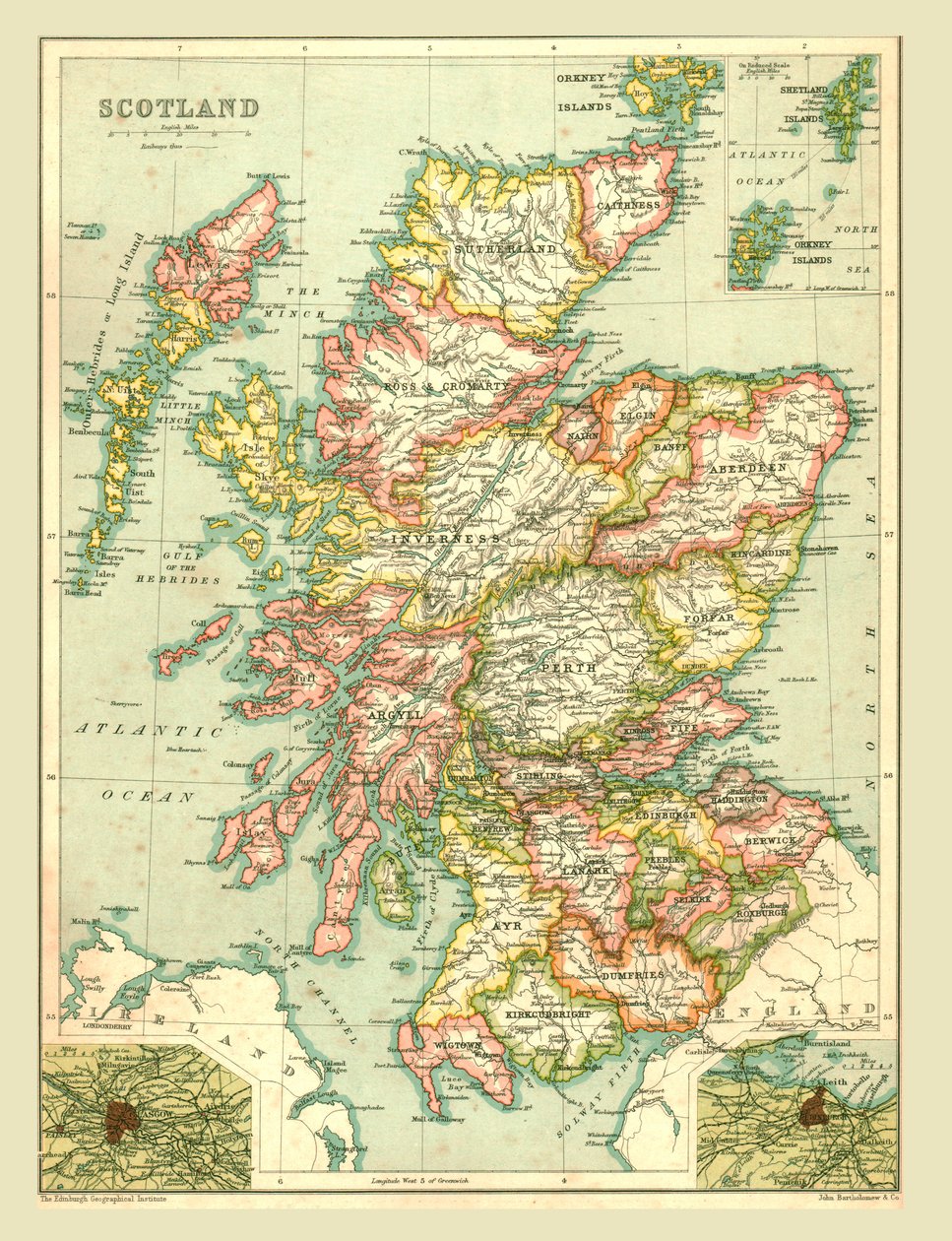 Mapa Szkocji, 1902. autorstwa Unbekannt
