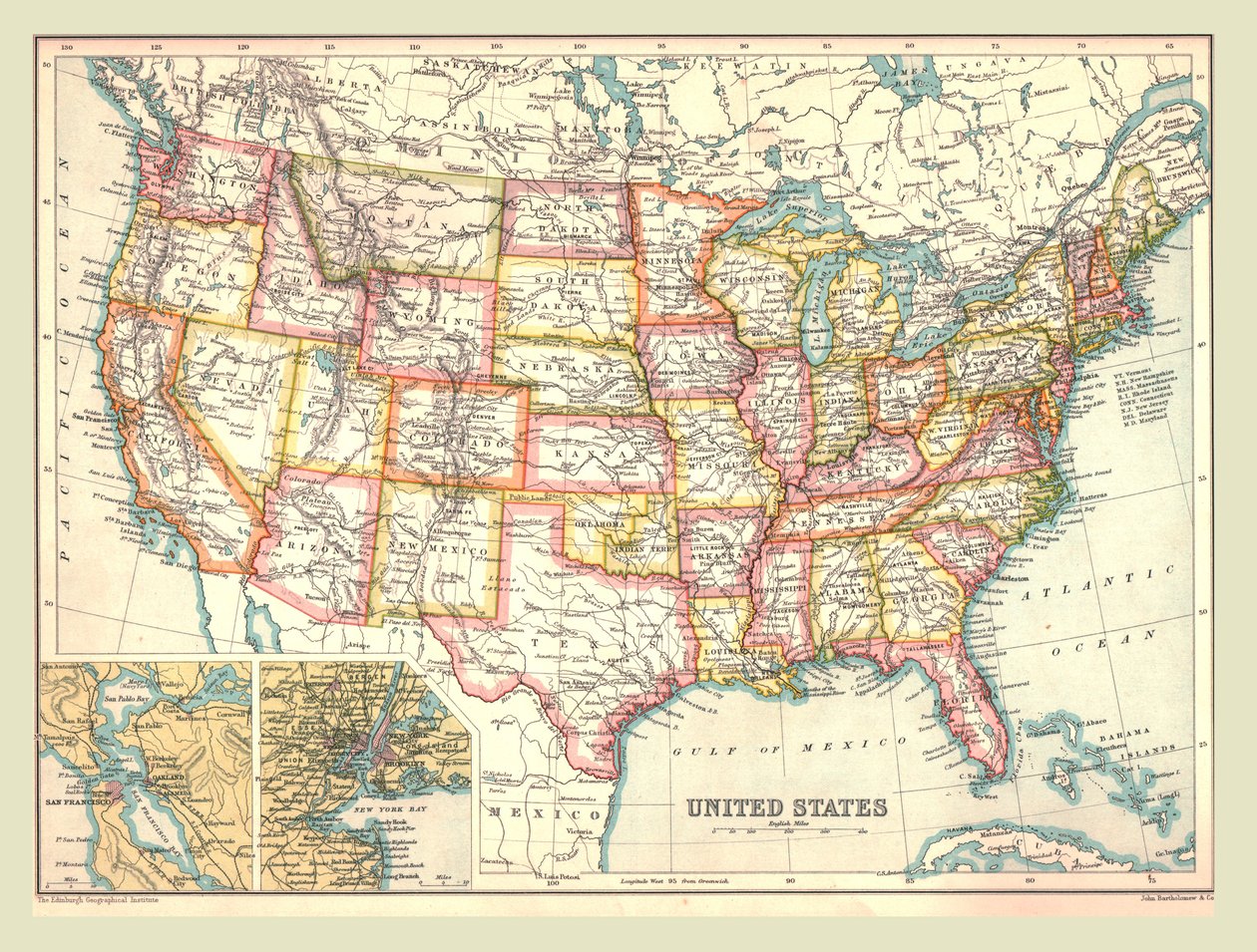 Mapa Stanów Zjednoczonych, 1902. autorstwa Unbekannt