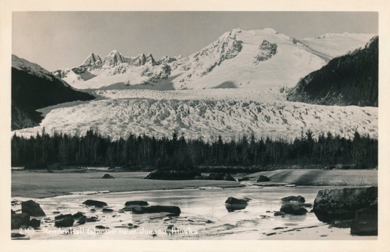 Lodowiec Mendenhall w pobliżu Juneau na Alasce, ok. 1940 r. autorstwa Unbekannt