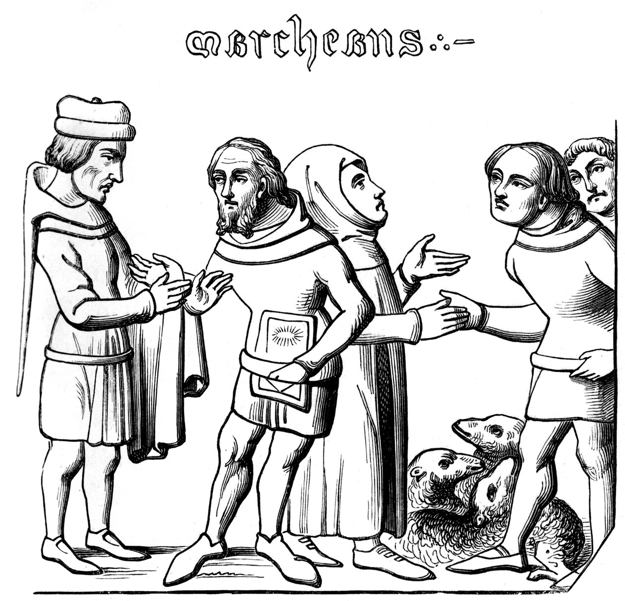 Kupcy, XIV wiek 1849 autorstwa Unbekannt