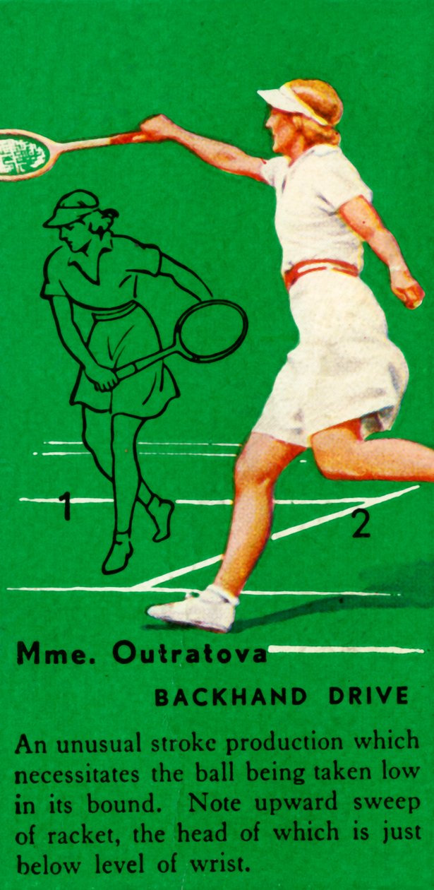 Mme. Outratova - bekhend drive, c1935. autorstwa Unbekannt