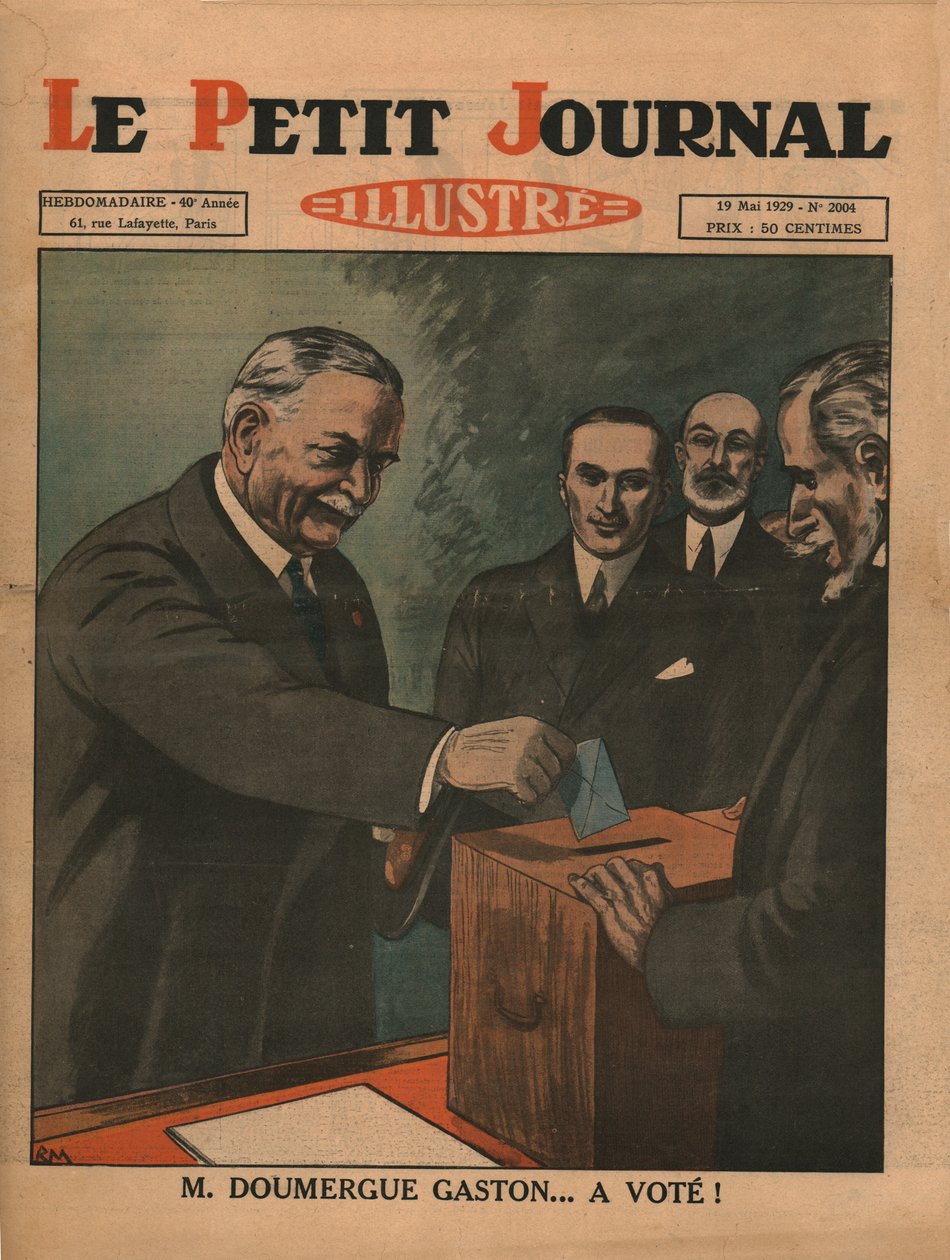Monsieur Gaston Doumergue... głosował!, 1929. autorstwa Unbekannt