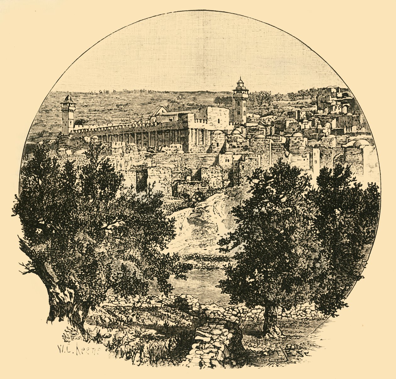 Meczet w Hebronie, 1890. autorstwa Unbekannt