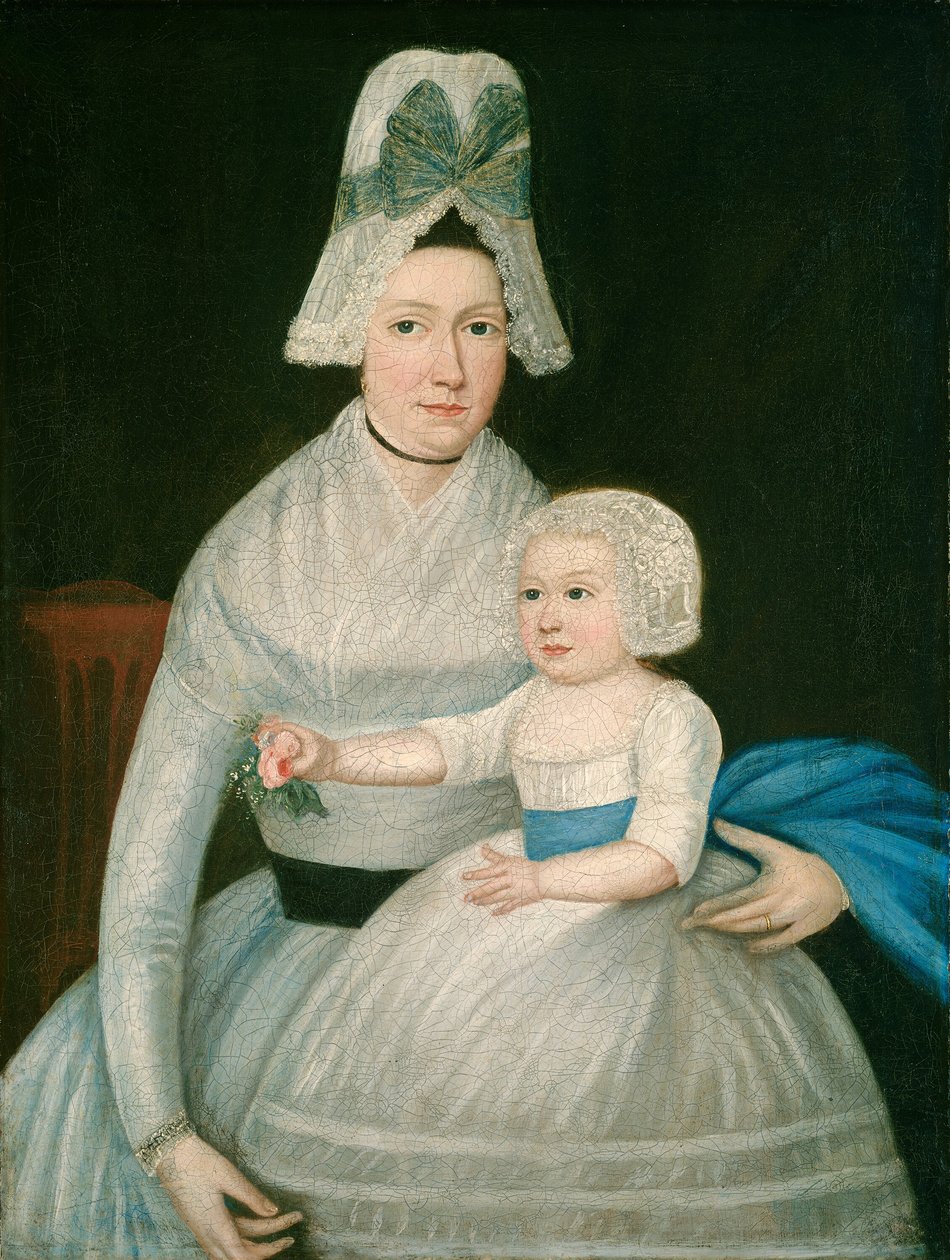 Matka i dziecko w bieli, c. 1790. autorstwa Unbekannt
