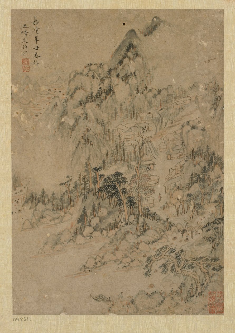 Górska wioska, dynastia Ming, 1550-1644. autorstwa Unbekannt
