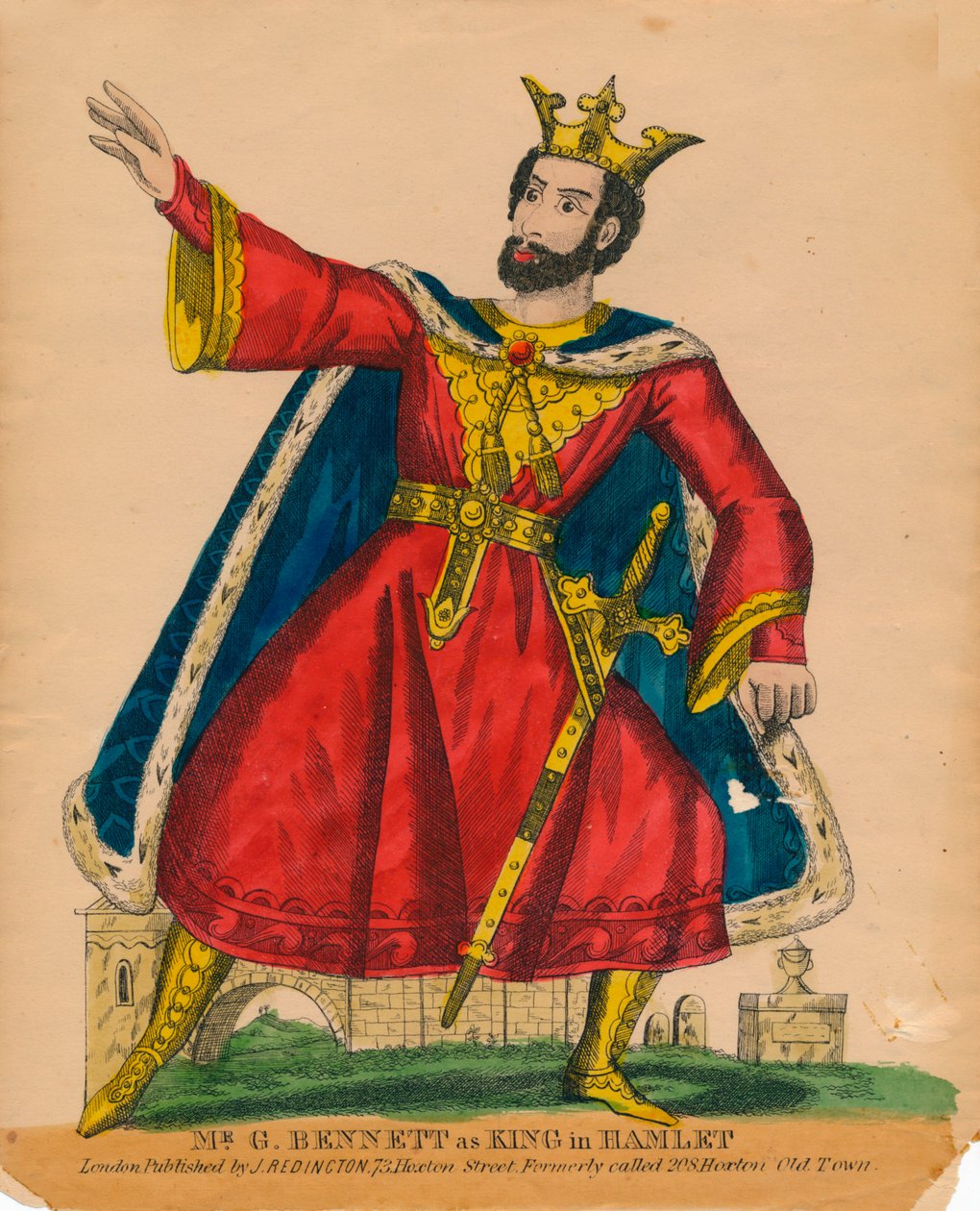 Pan G. Bennett jako król w Hamlecie, c1849. autorstwa Unbekannt