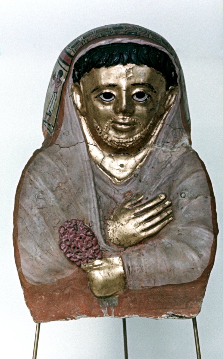 Maska mumii w stiuku, dynastia Ptolemeuszy autorstwa Unbekannt