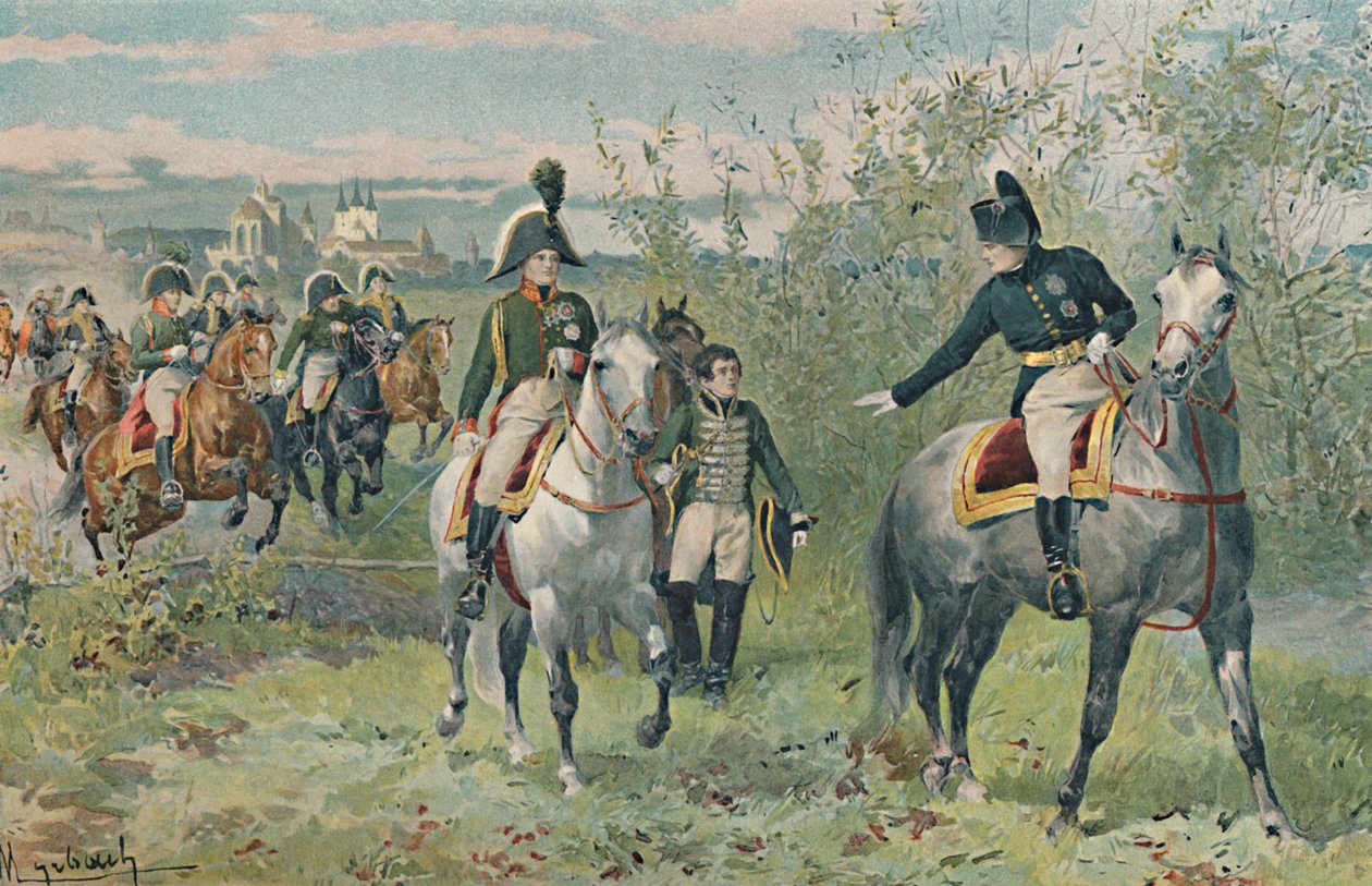 Napoleon i Aleksander w Erfurcie, 1808, 1896. autorstwa Unbekannt