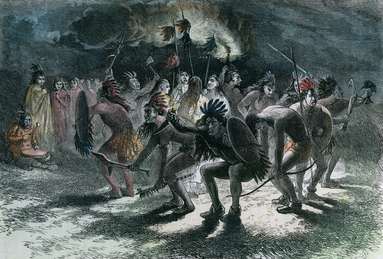 Indiański taniec skóry głowy, ok. 1875 r. autorstwa Unbekannt
