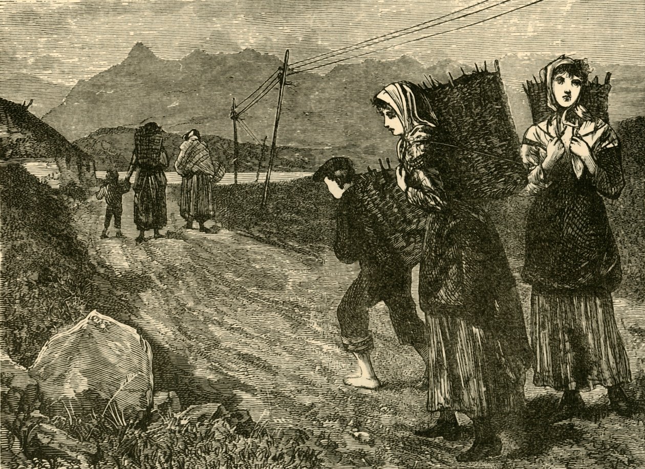 Tubylcy idący po torf, 1898. autorstwa Unbekannt