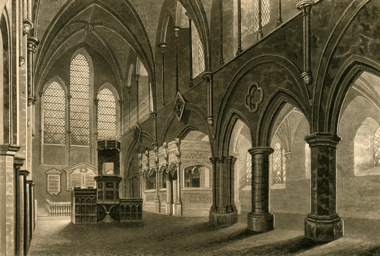 Nawa kościoła Boxgrove, 1835. autorstwa Unbekannt