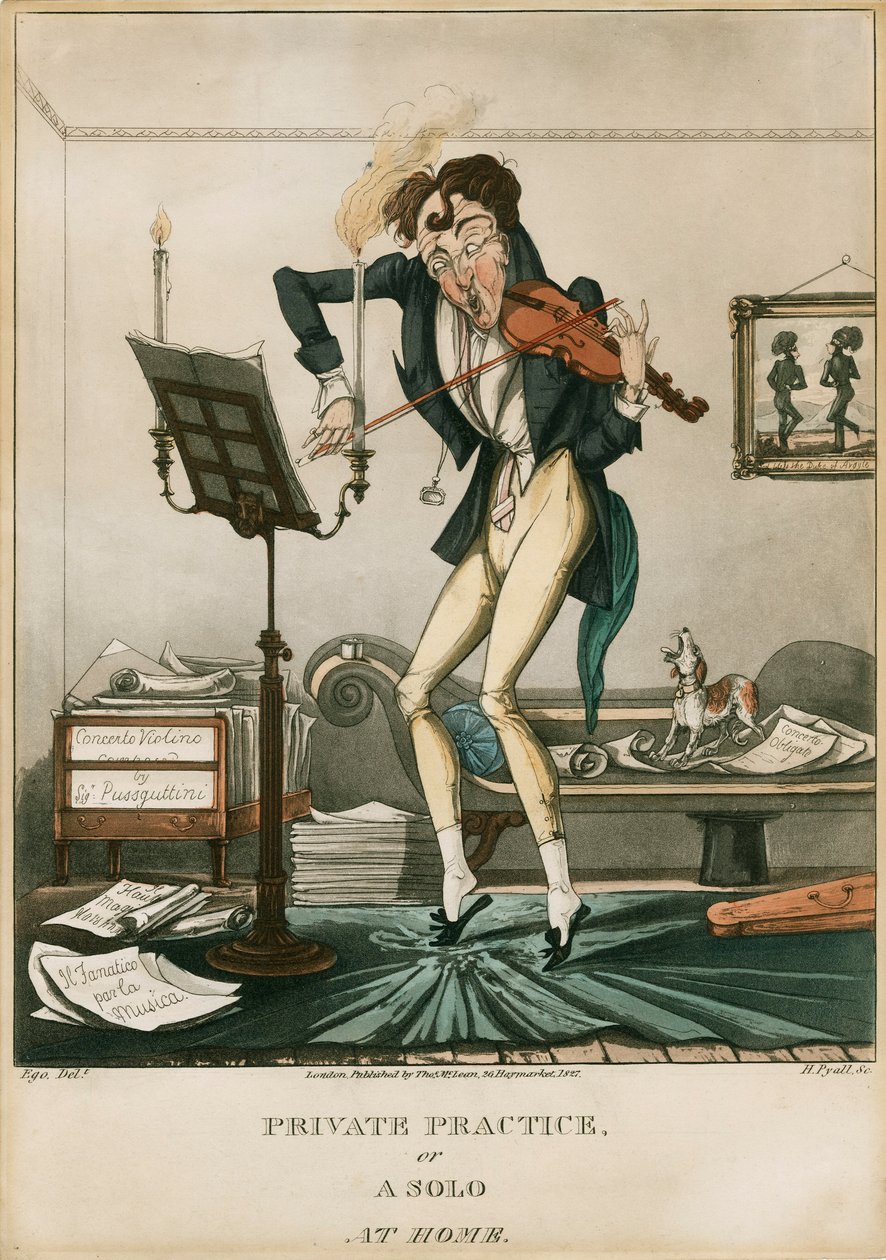 Niccolo Paganini - karykatura autorstwa Unbekannt