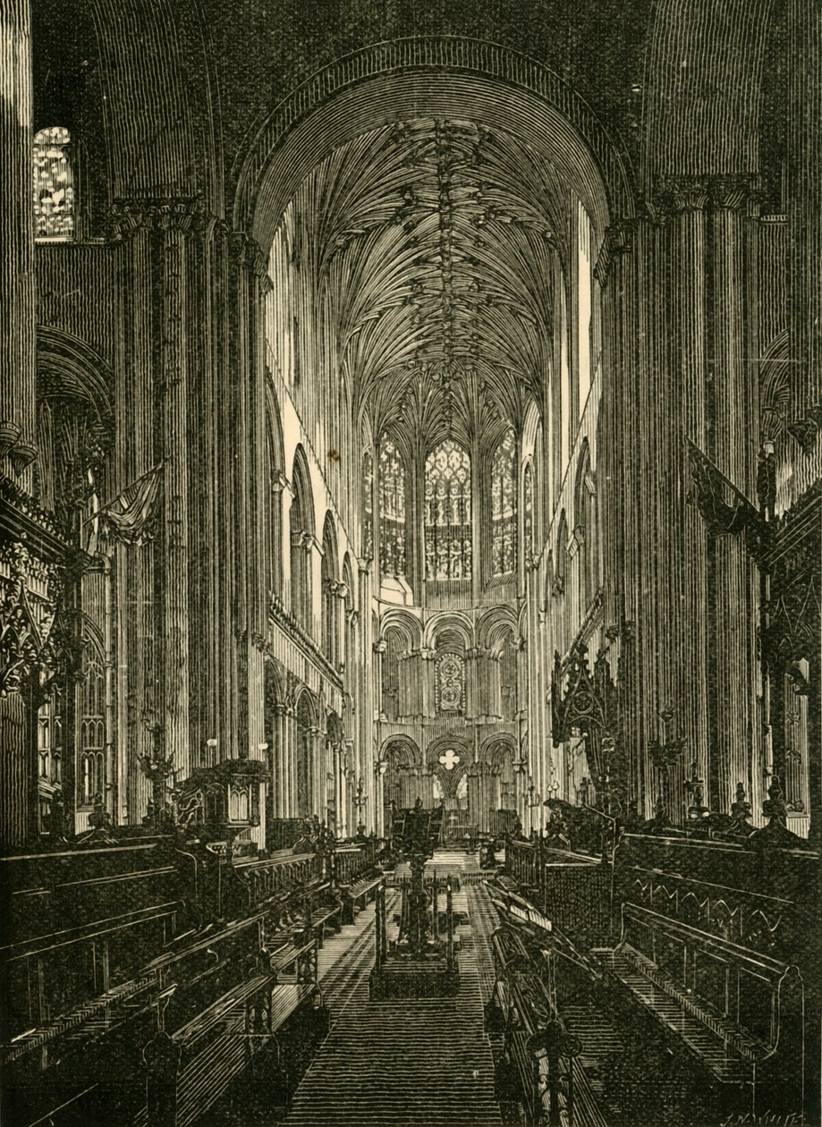 Katedra w Norwich. Chór, Patrząc na Wschód, 1898. autorstwa Unbekannt