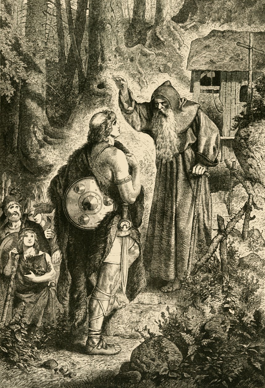 Odoaker i mnich Serverinus, ok. V wiek, 1890 r. autorstwa Unbekannt