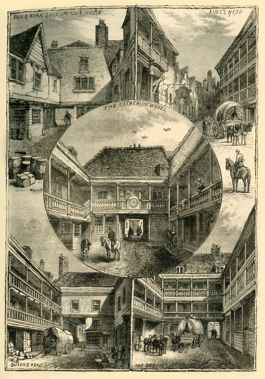 Stare zajazdy w Southwark, ok. 1878 r. autorstwa Unbekannt