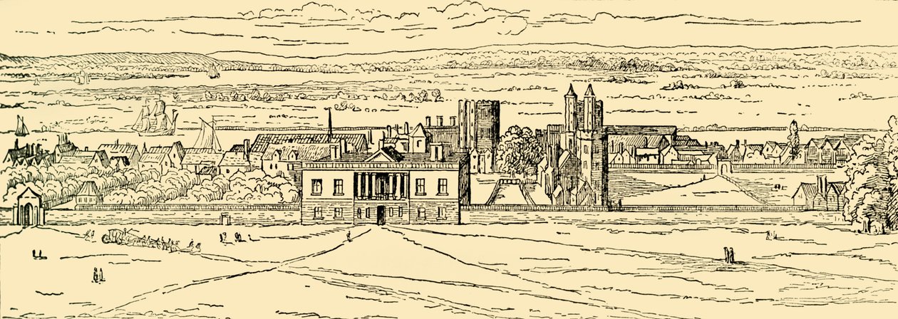 Stary Widok Pałacu w Greenwich. Po Hollar., c1878. autorstwa Unbekannt