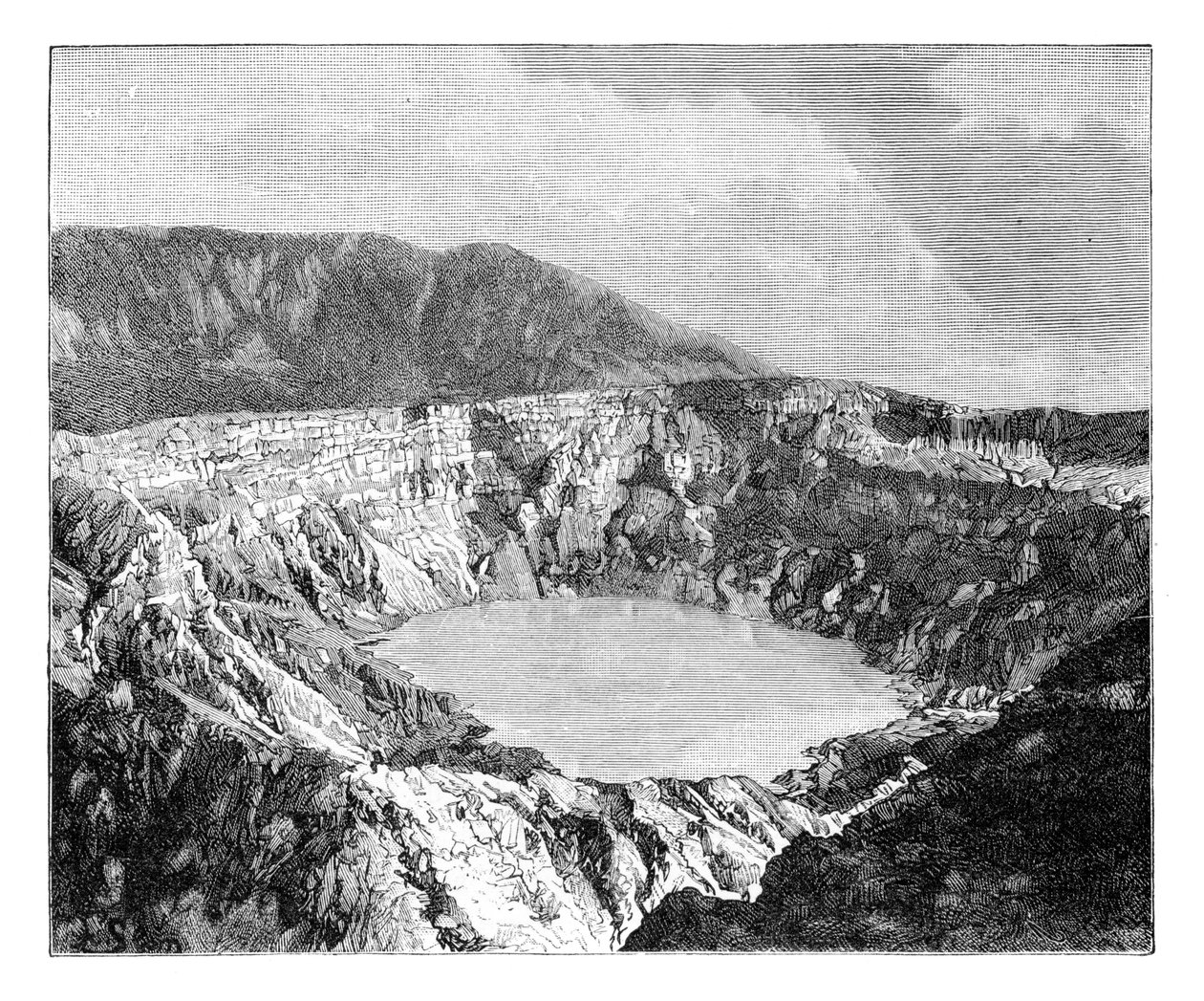 Jeden z trzech kraterów w Poas, ok. 1890 r. autorstwa Unbekannt