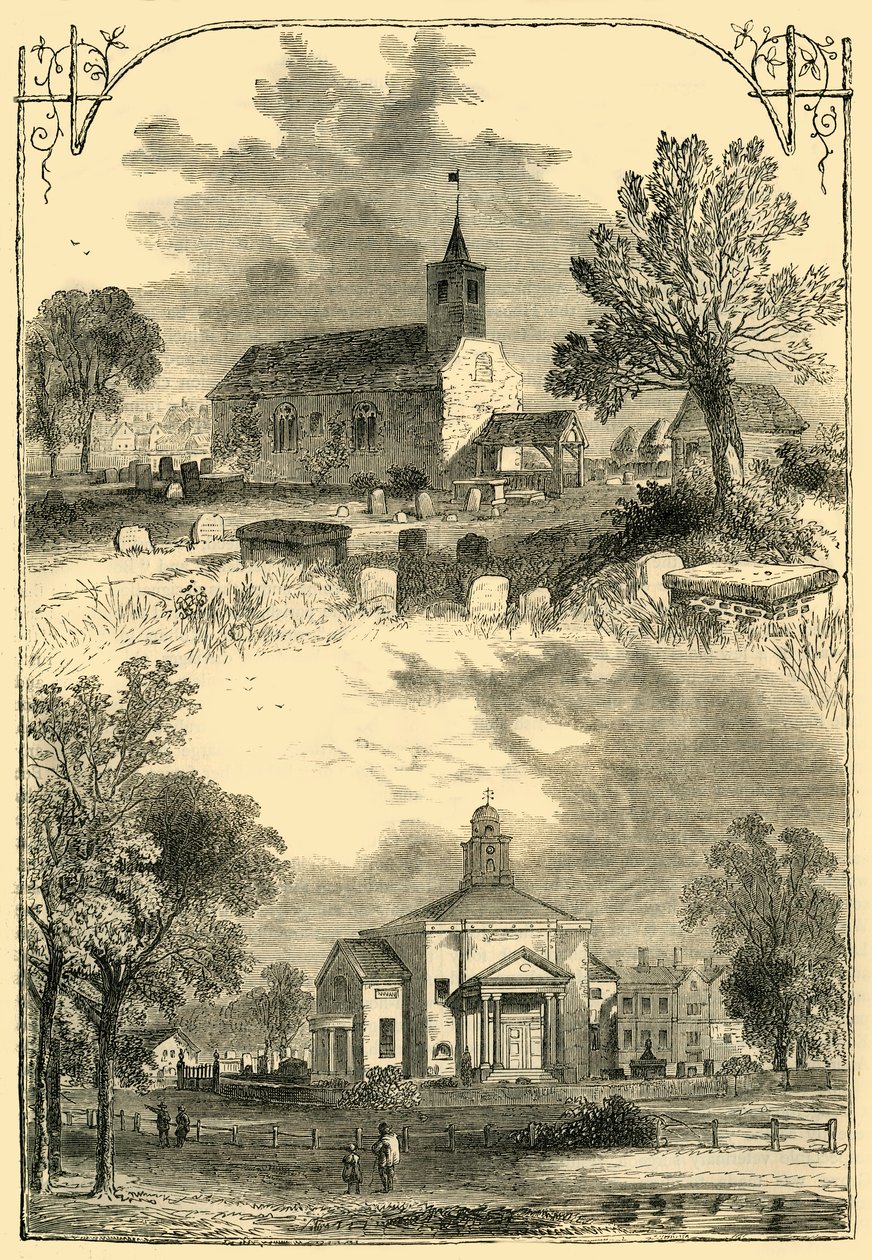 Kościół Paddington: 1750 i 1805, c1876. autorstwa Unbekannt
