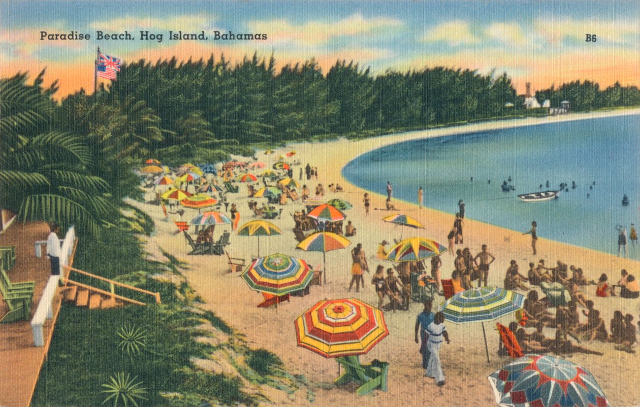 Paradise Beach, Hog Island, Bahamy, ok. 1930 r. autorstwa Unbekannt