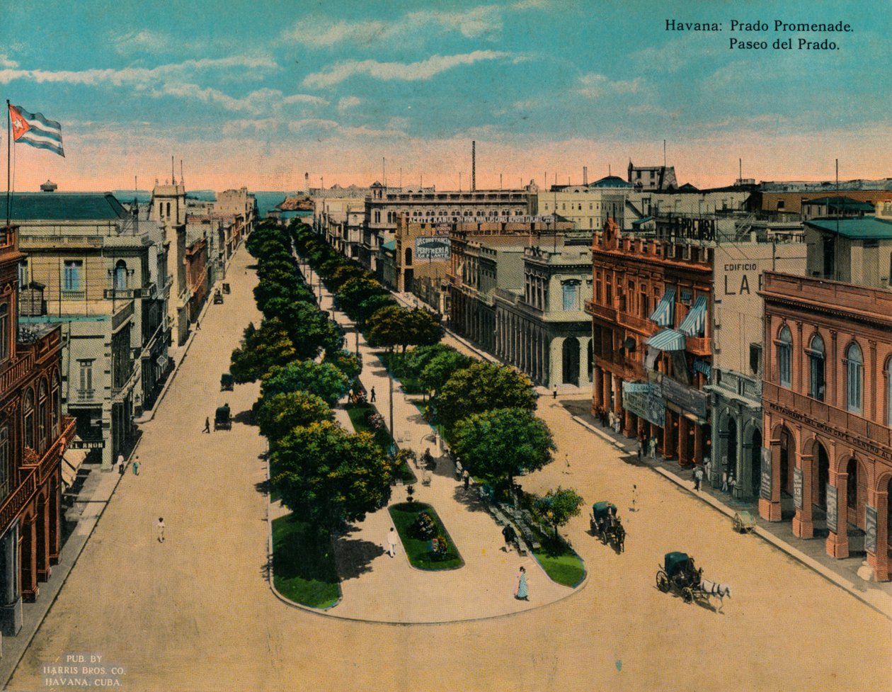 Paseo del Prado, Hawana, Kuba, ok. 1920 r. autorstwa Unbekannt