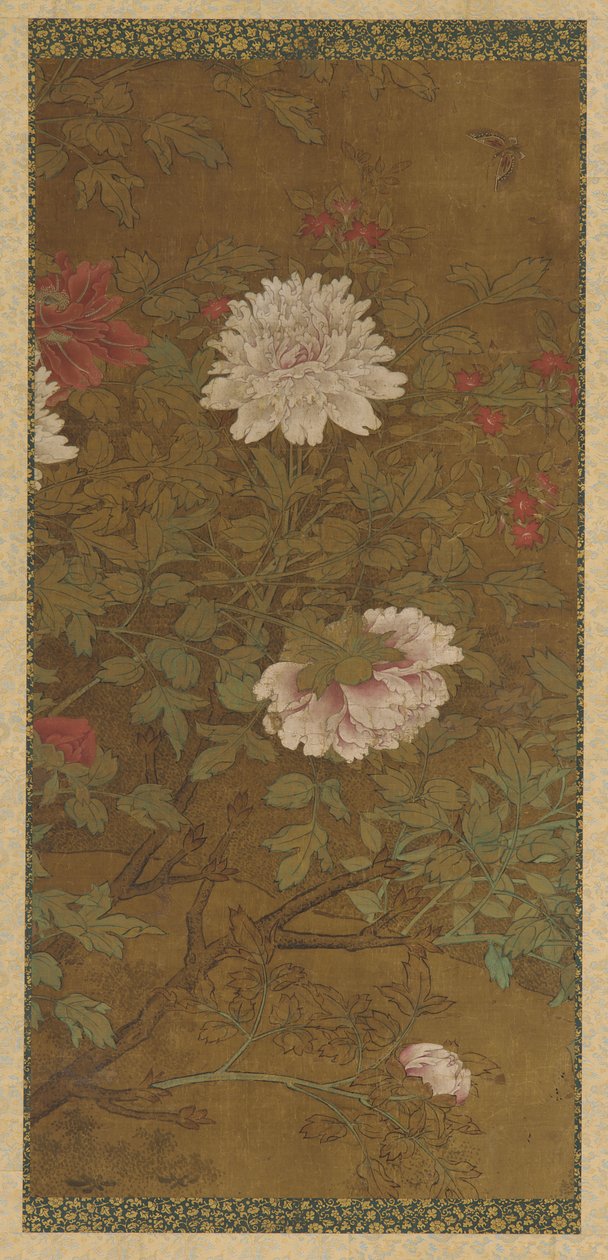 Piwonie i motyle, dynastia Ming, 1368-1644. autorstwa Unbekannt