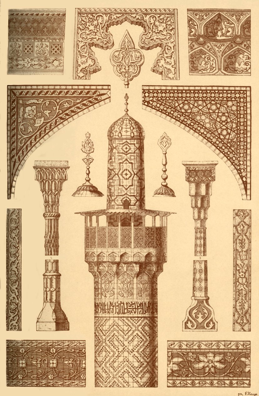 Perski ornament architektoniczny, 1898 r. autorstwa Unbekannt