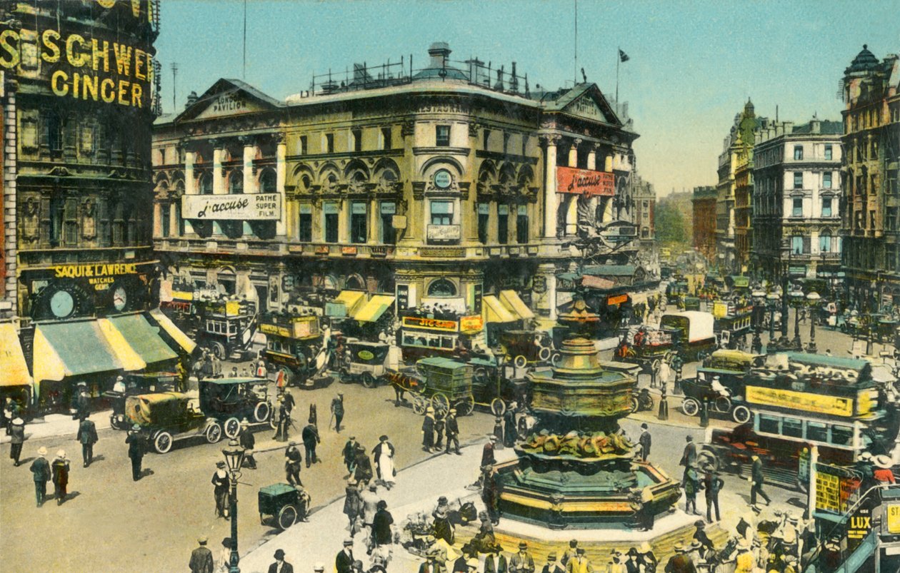 Piccadilly Circus, Londyn, ok. 1910. autorstwa Unbekannt