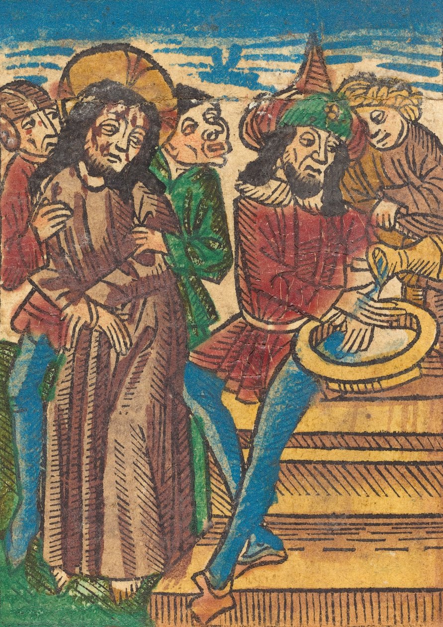 Piłat myjący ręce, c. 1490. autorstwa Unbekannt