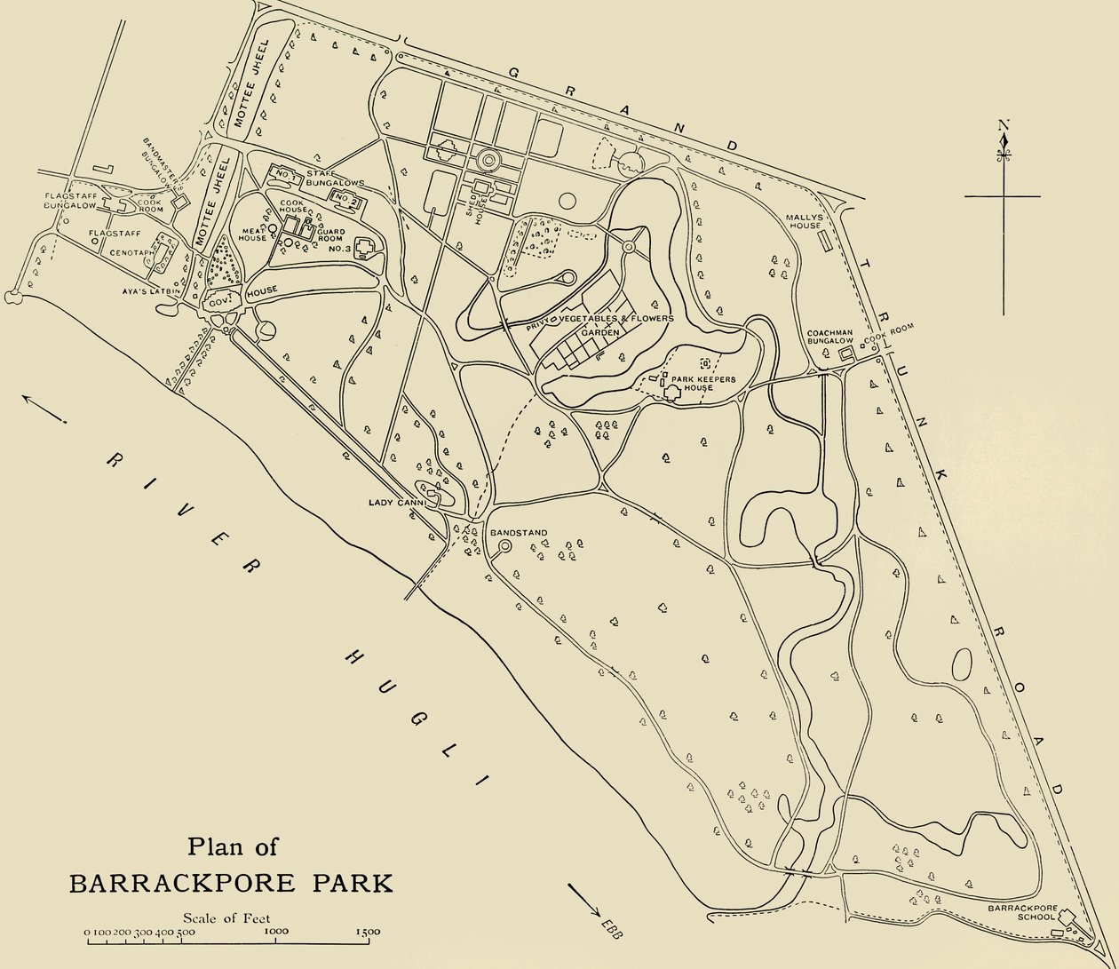 Plan Barrackpore Park, 1925. autorstwa Unbekannt