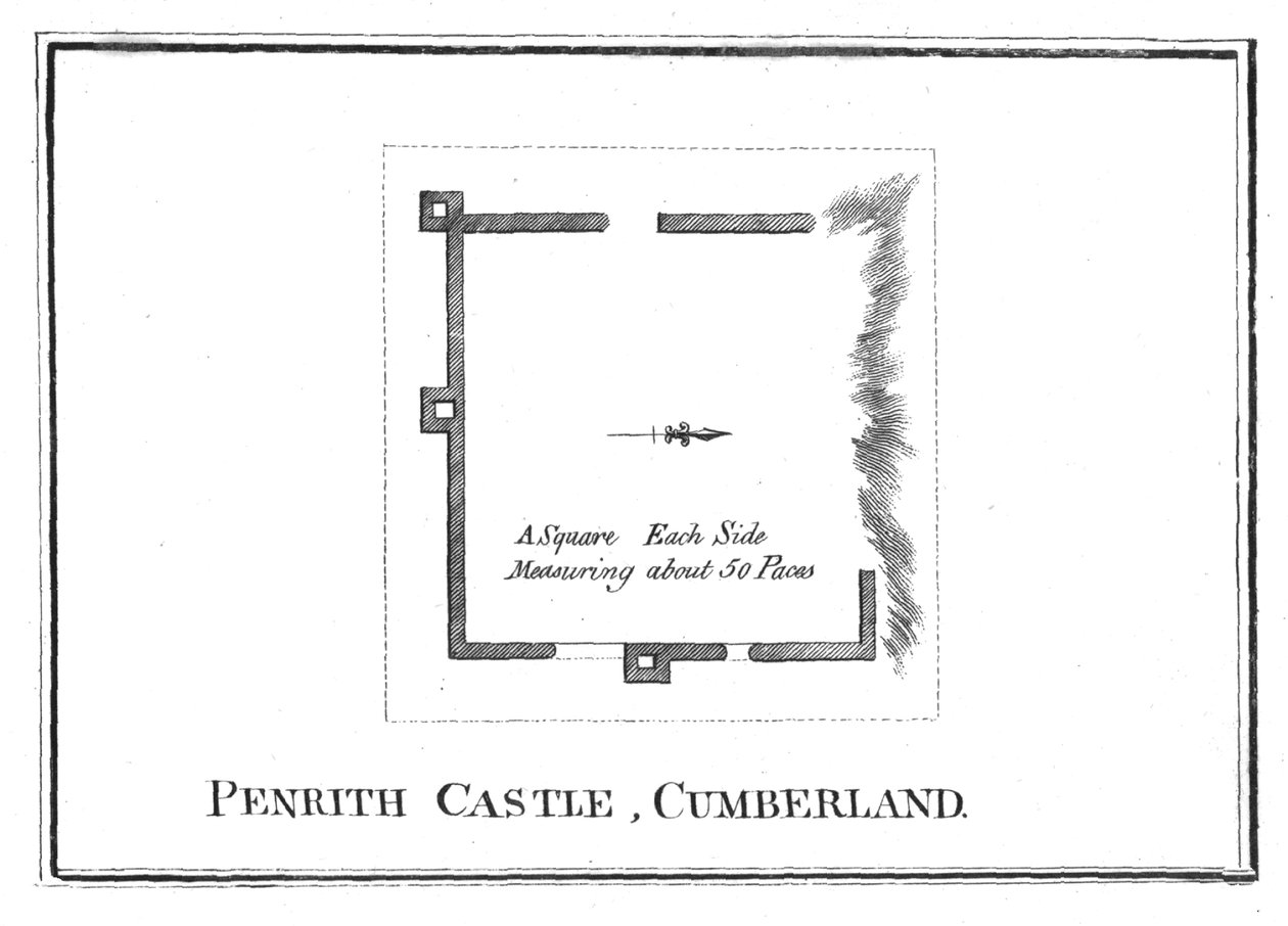 Plan zamku Penrith, Cumberland, koniec XVIII wieku autorstwa Unbekannt
