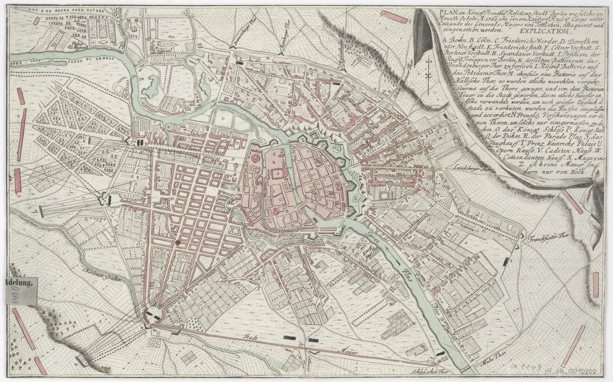 Plan Berlina 1760 autorstwa Unbekannt