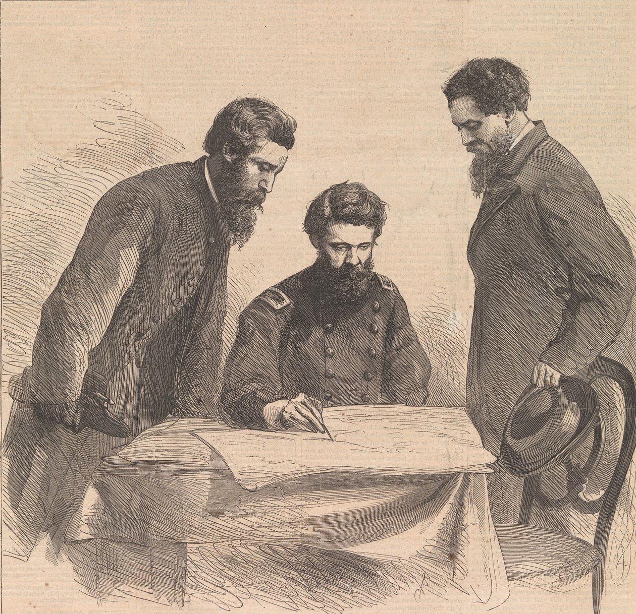 Planowanie schwytania Bootha i Harolda, 1865. autorstwa Unbekannt