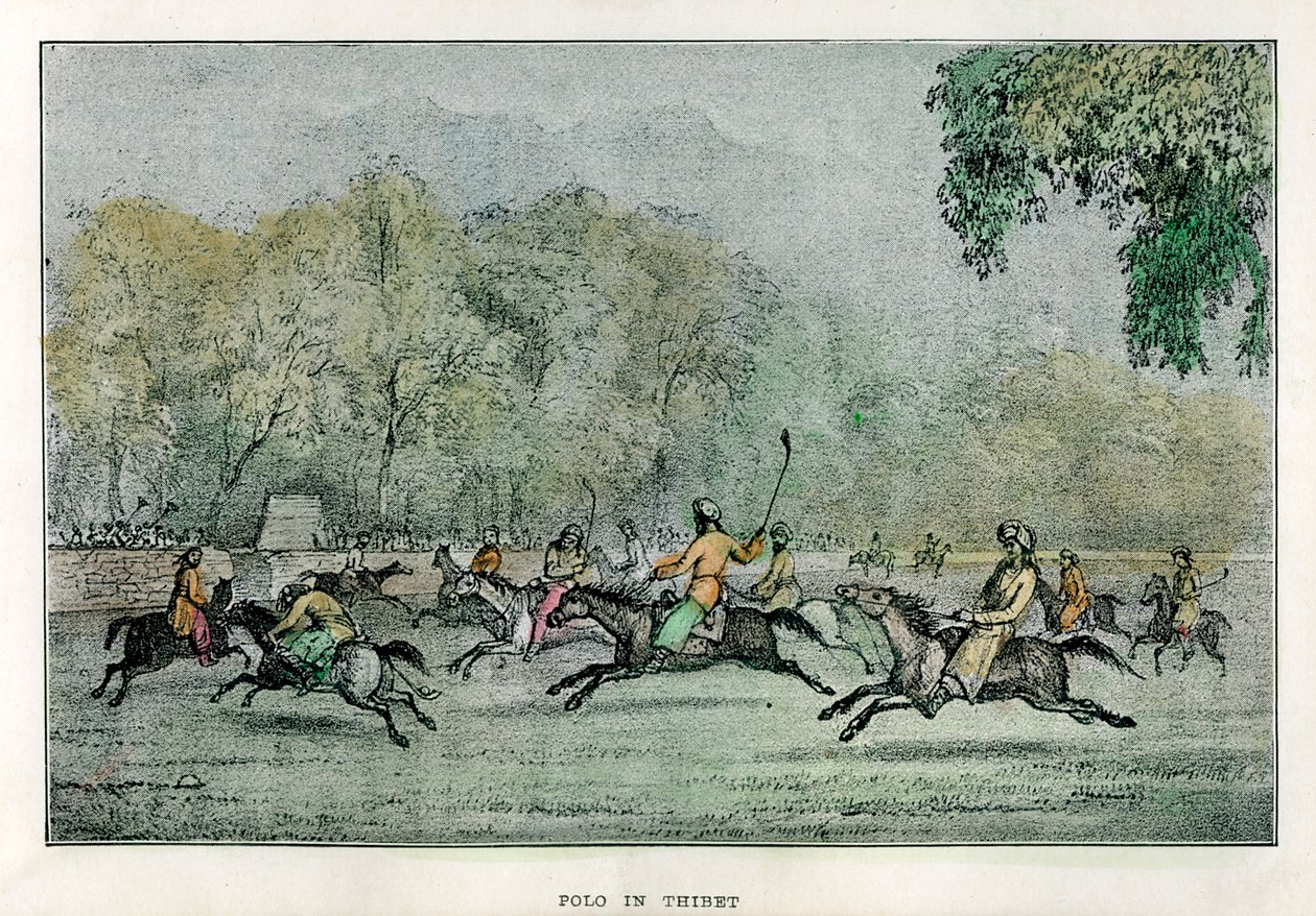 Polo w Tybecie, XIX w. autorstwa Unbekannt