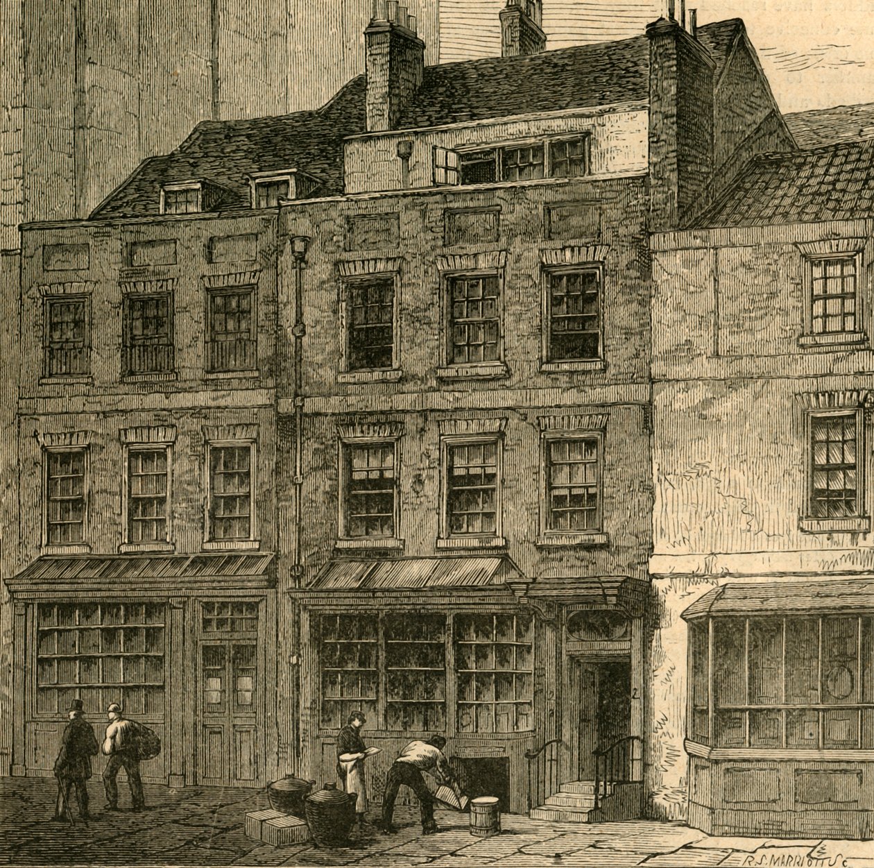Papieski Dom, Plough Court, Lombard Street 1860, 1897. autorstwa Unbekannt