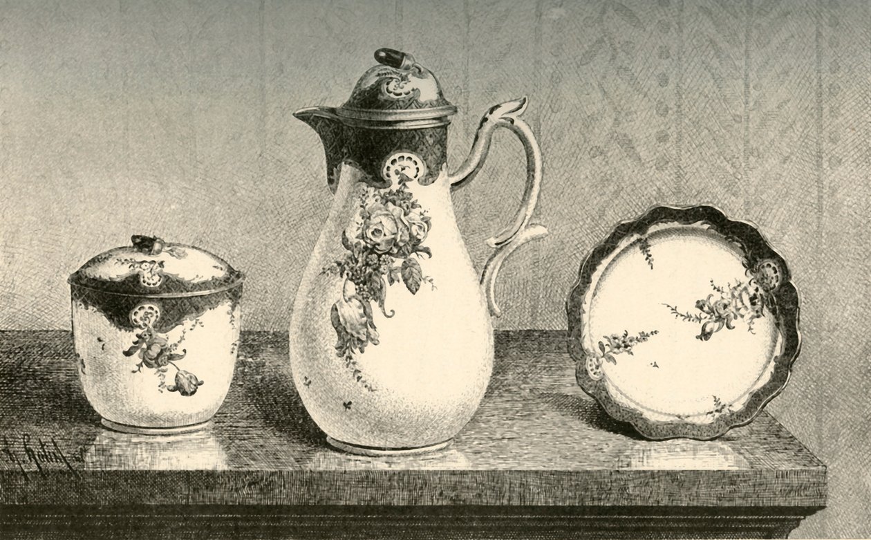 Porcelanowy zestaw do kawy, poł. XVIII w., 1903 r. autorstwa Unbekannt