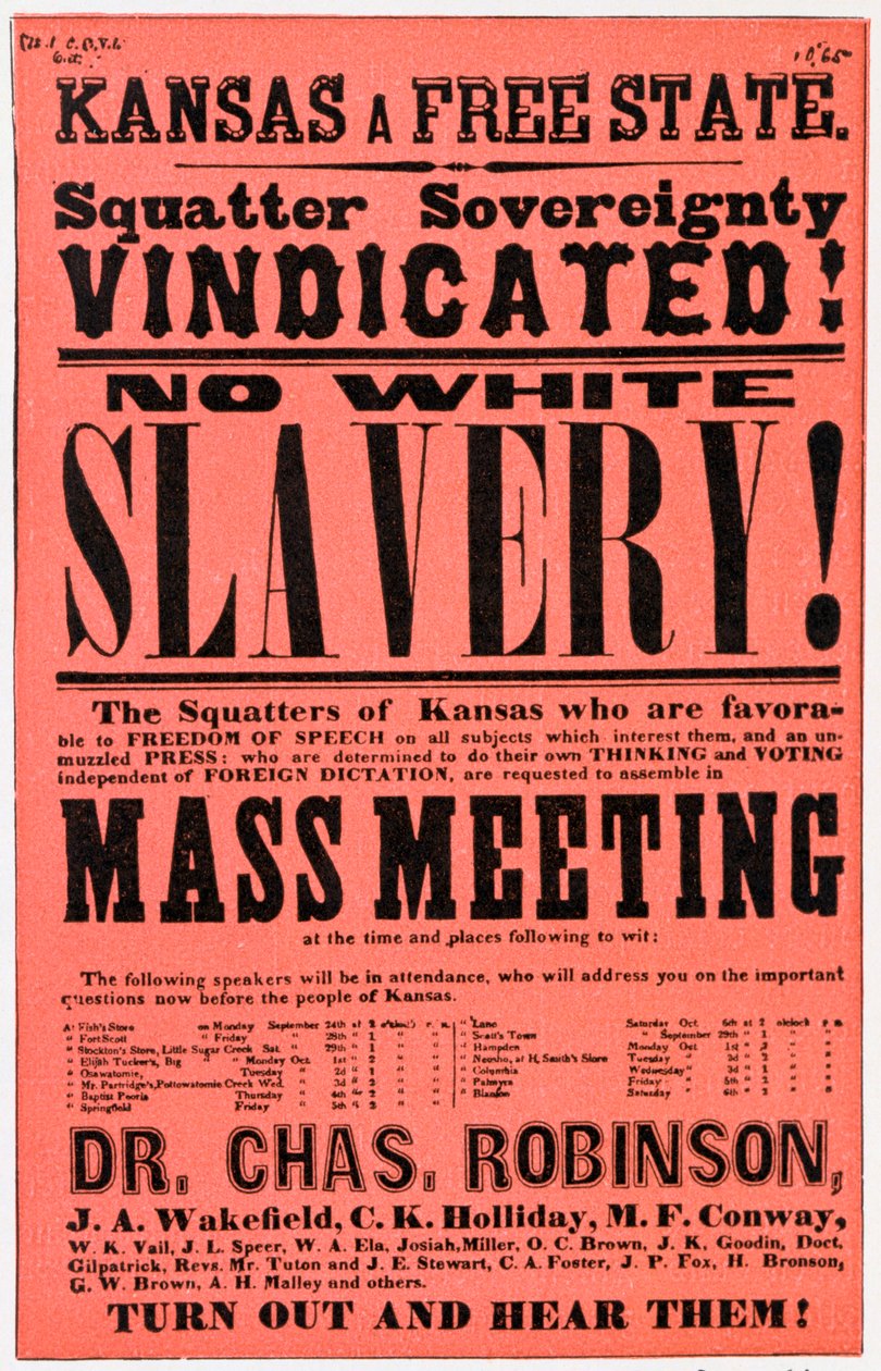Plakat przeciwko niewolnictwu w Kansas, XIX wiek autorstwa Unbekannt