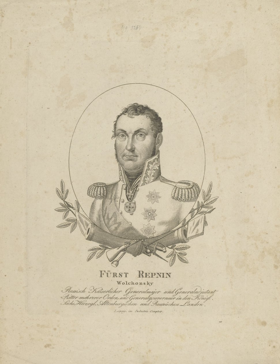 Książę Nikołaj Grigoriewicz Repnin-Wołkonski 1778-1845, CA 1820. autorstwa Unbekannt