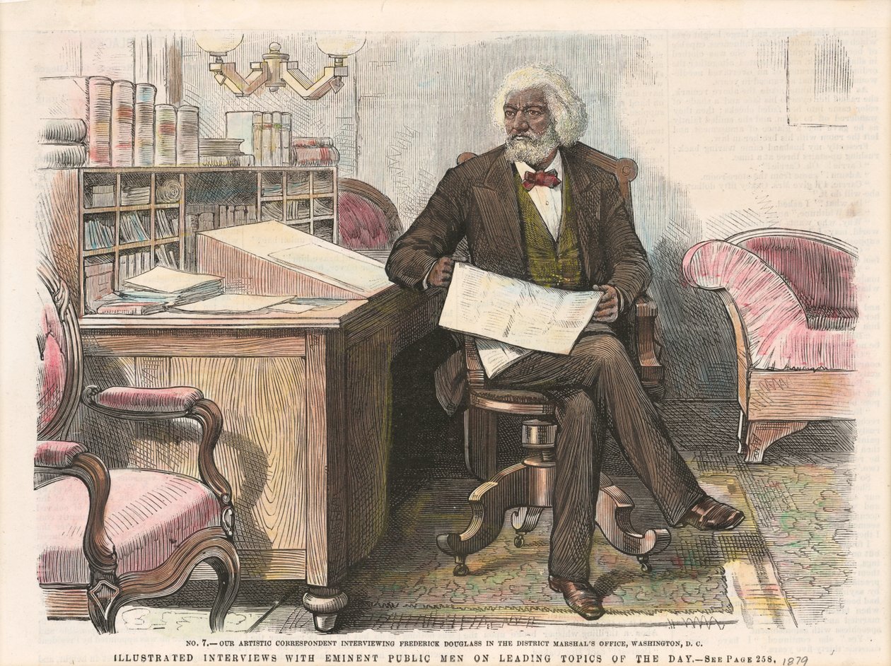 Druk Fredericka Douglassa, ca. 1879. autorstwa Unbekannt