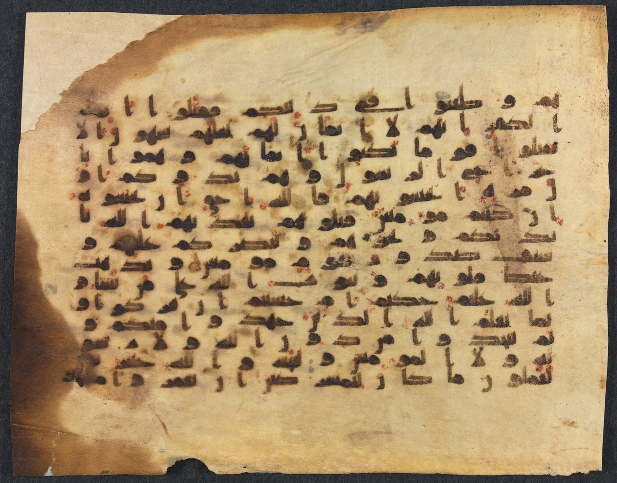 Folio recto z rękopisu Koranu, lata 800-900. autorstwa Unbekannt