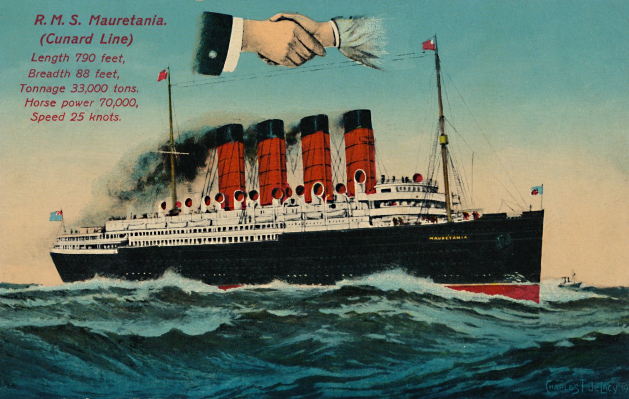 R.M.S. Mauretania. Linia Cunarda, lata 30. XX wieku. autorstwa Unbekannt
