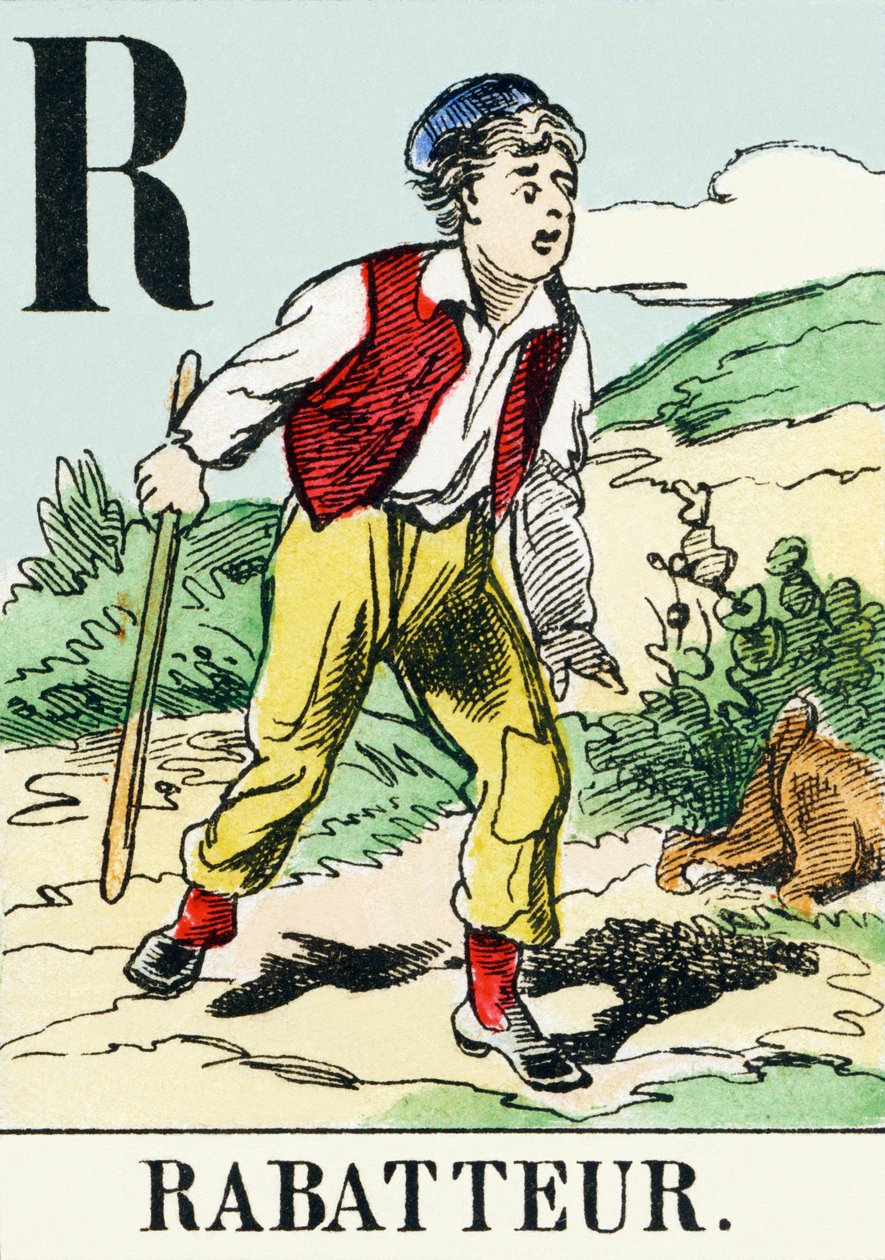 R: Rabatteur - Alfabet myśliwski, c.1890 (rycina) autorstwa Unbekannt