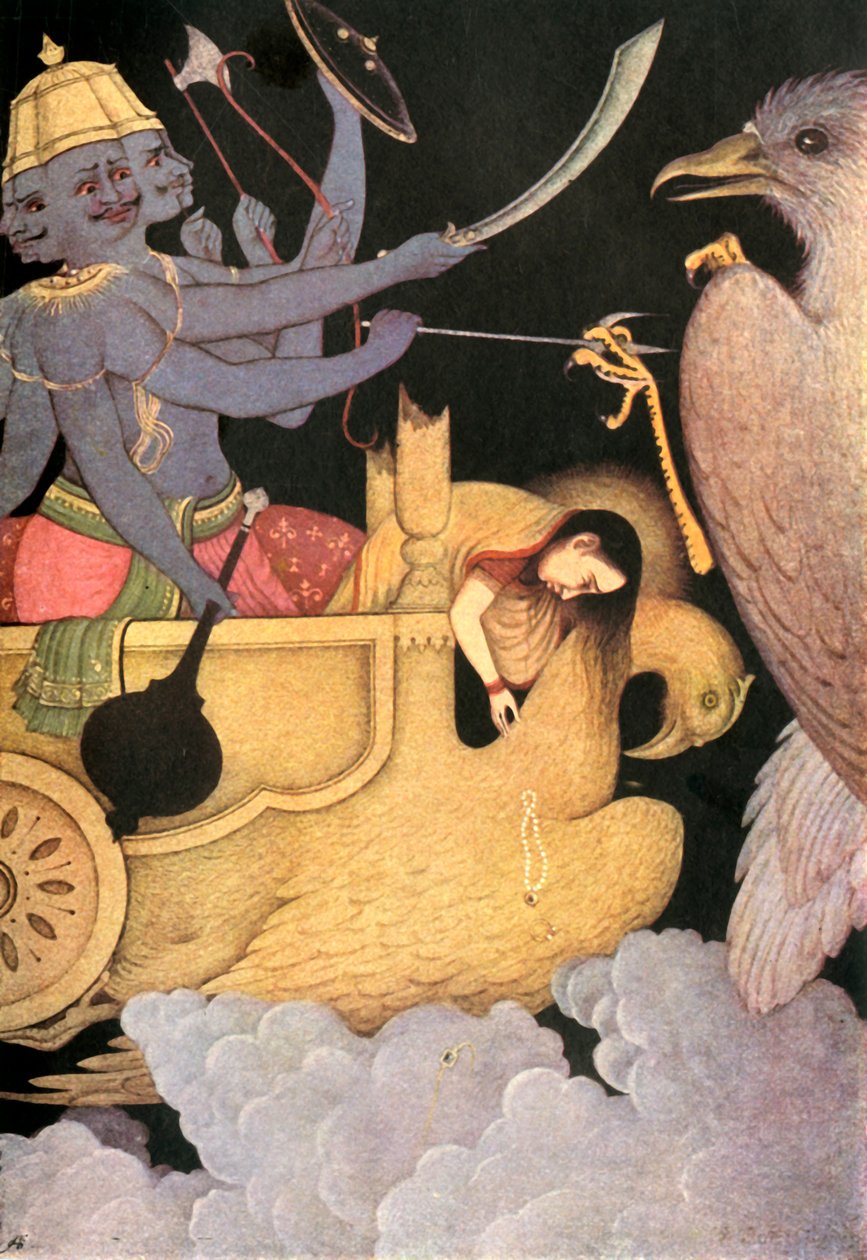 „Walka Rawany z Jatayu”, 1920. autorstwa Unbekannt