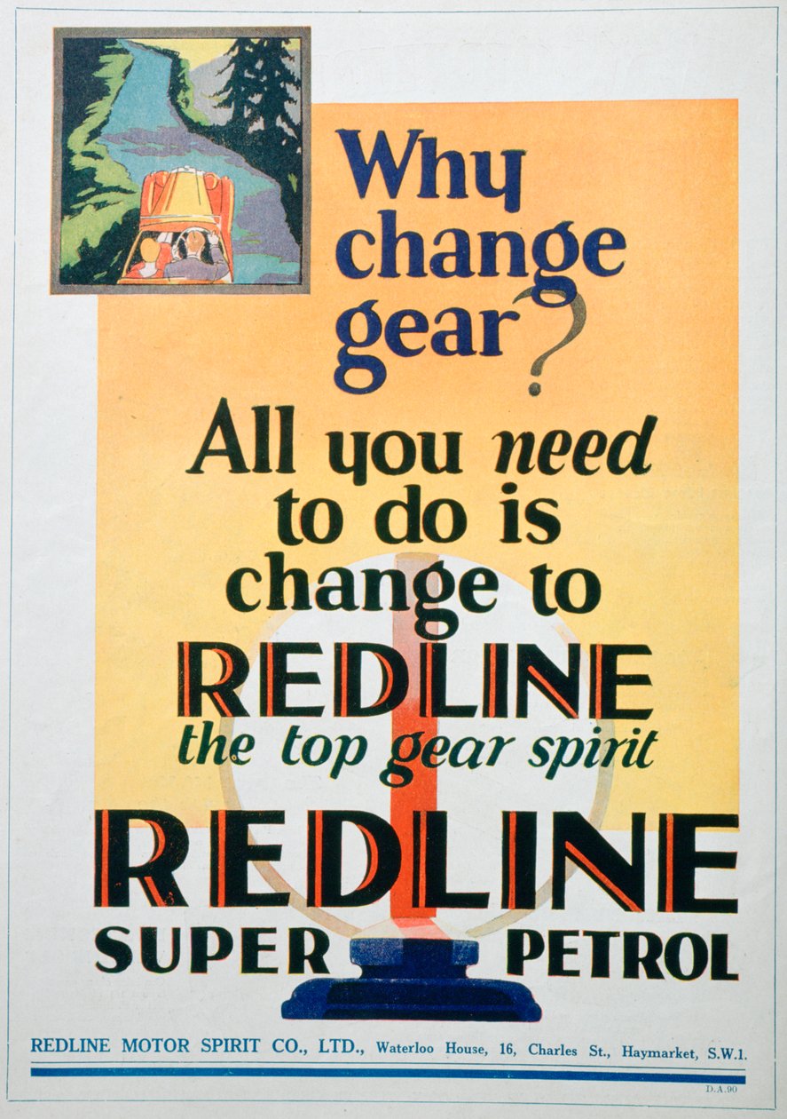 Reklama benzyny Red Line, 1929 autorstwa Unbekannt