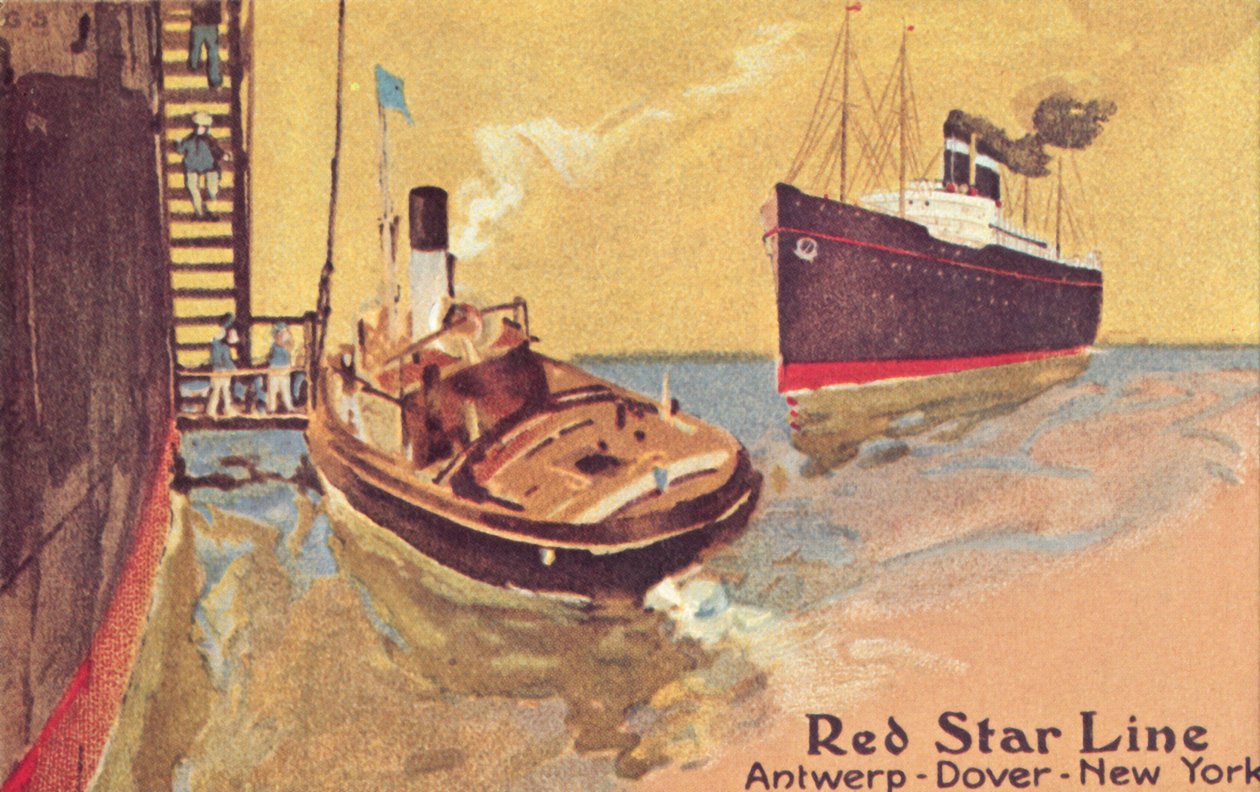 Statek pasażerski i przetarg Red Star Line, ok. 1900. autorstwa Unbekannt