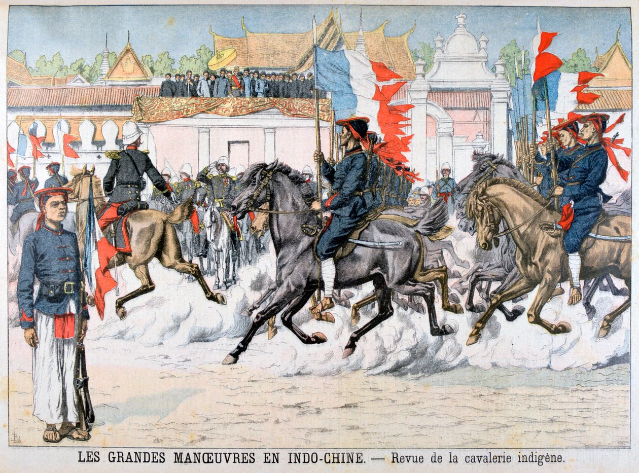 Przegląd rdzennej kawalerii, Francuskie Indochiny, 1903 autorstwa Unbekannt